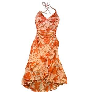 Vintage City Triangles Halter Ruched Asymmetrical Dress Y2K Fairycore, Small